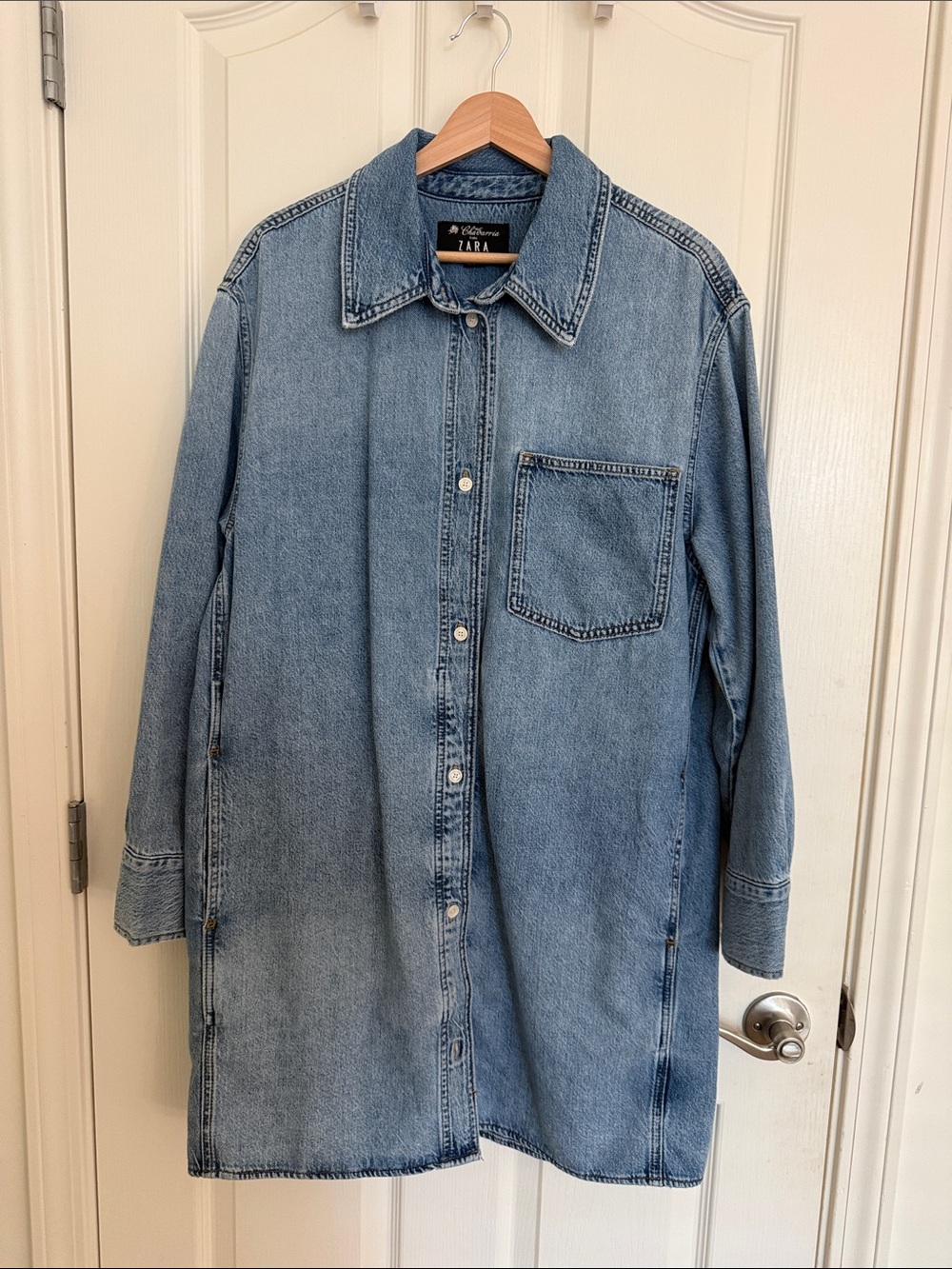 Willy Chavarria x ZARA Exclusive Light Blue Long Denim Midi Dress
